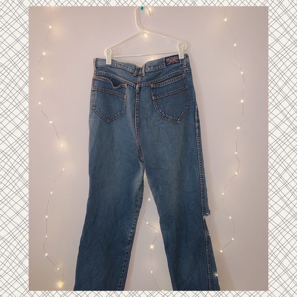 Vintage 90s Brittania Straight Leg Distressed Jeans - Picture 2 of 2